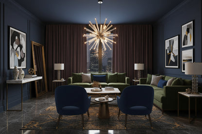 Modern Crystal Flush Mount Ceiling Light with Metal Base