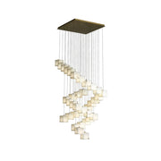 Cube Alabaster Staircase Chandelier