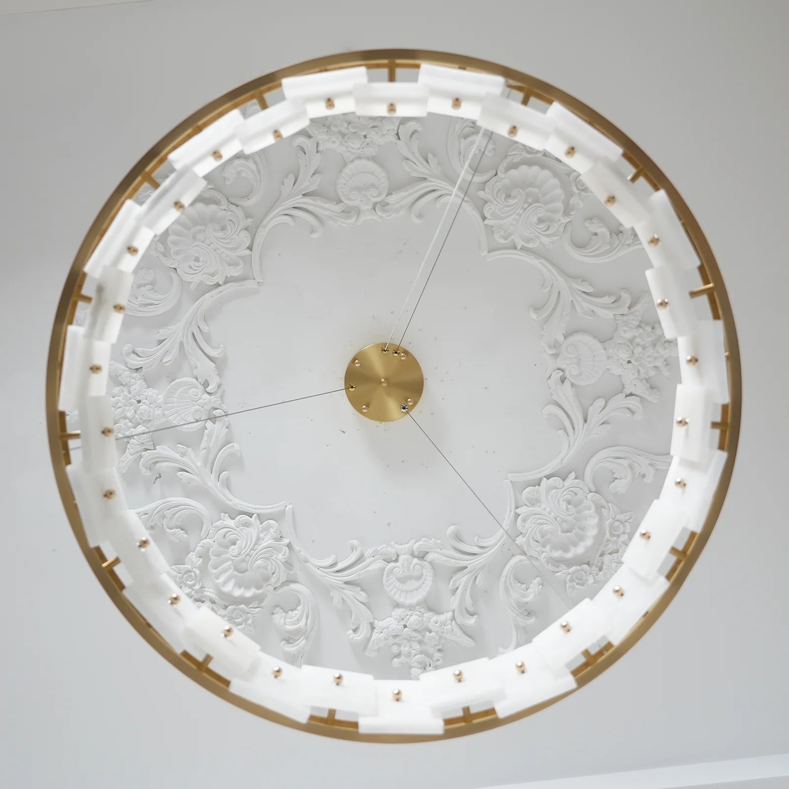Alabaster Halo Brass Chandelier