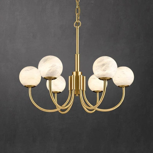 Alabaster Brass Chandelier 25.6 inch 31.5 inch