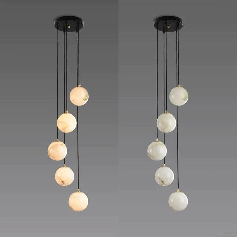 Luminous Alabaster Wavy Chandelier