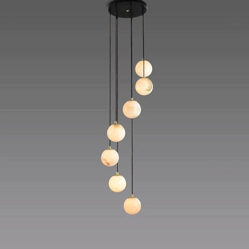 Luminous Alabaster Wavy Chandelier