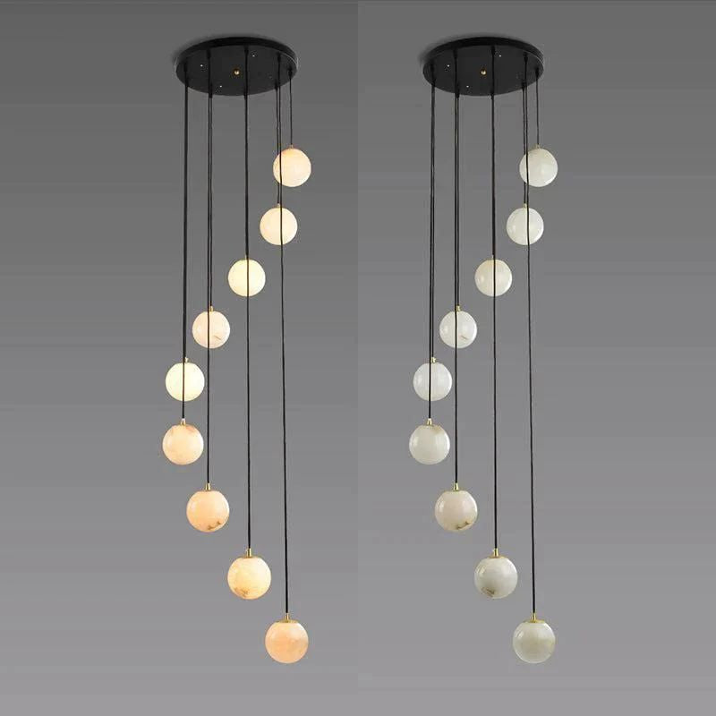 Luminous Alabaster Wavy Chandelier