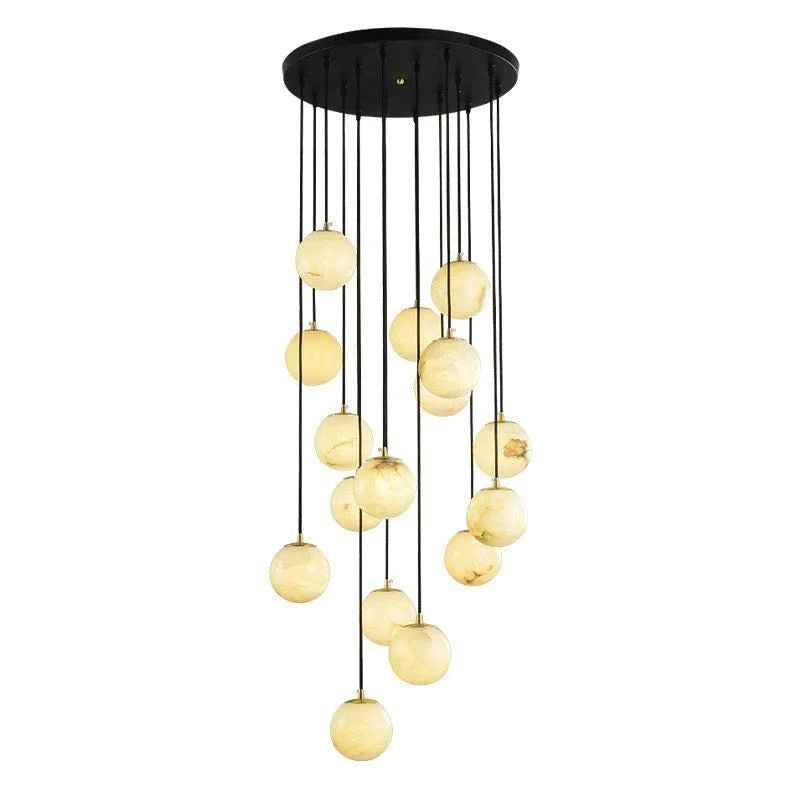 Luminous Alabaster Wavy Chandelier