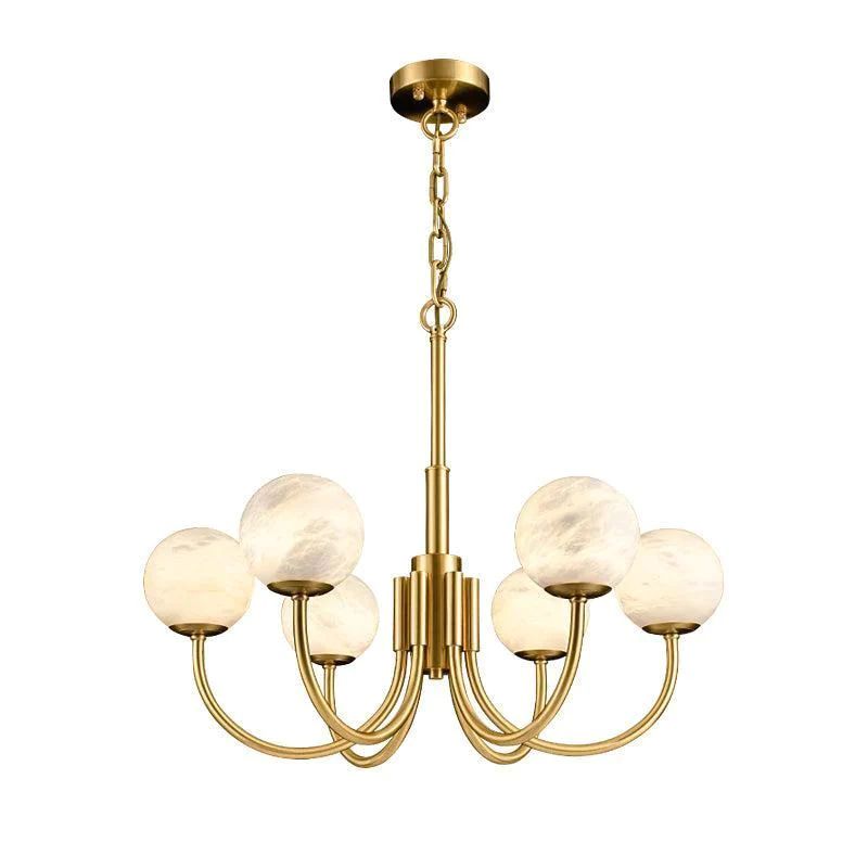 Celestial Alabaster Brass Chandelier