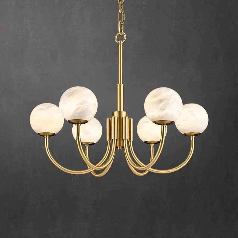 Celestial Alabaster Brass Chandelier