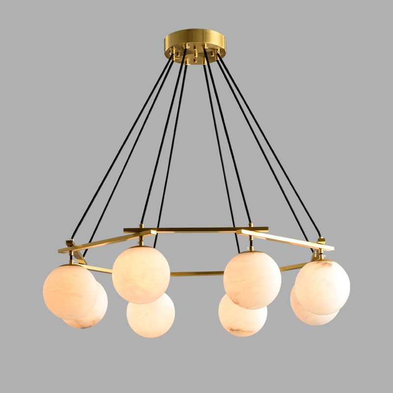 Lumina Alabaster Modern Round Chandelier