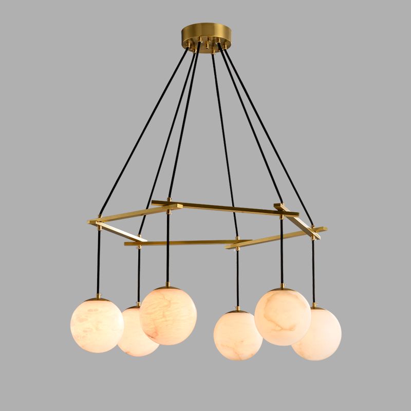 Lumina Alabaster Modern Round Chandelier