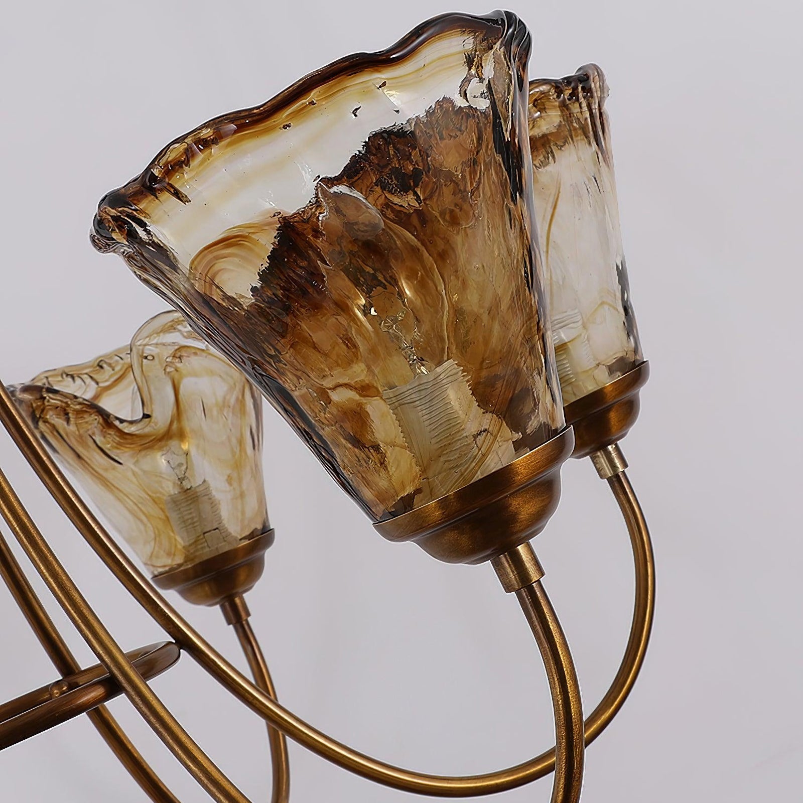 Amber Wavy Glass Chandelier