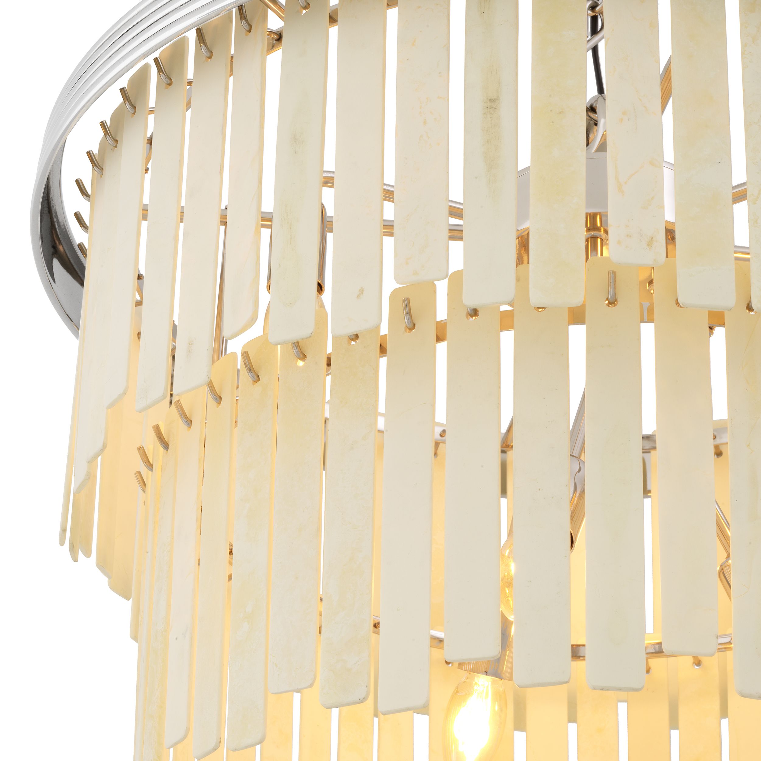 Hardy Tiered Faux Bone Chandelier