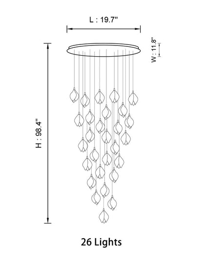 Ceramic LED Cluster Bloom Chandelier by Aurorae Lighting