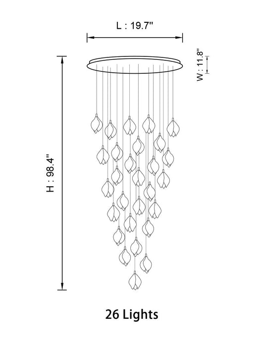 Ceramic LED Cluster Bloom Chandelier by Aurorae Lighting