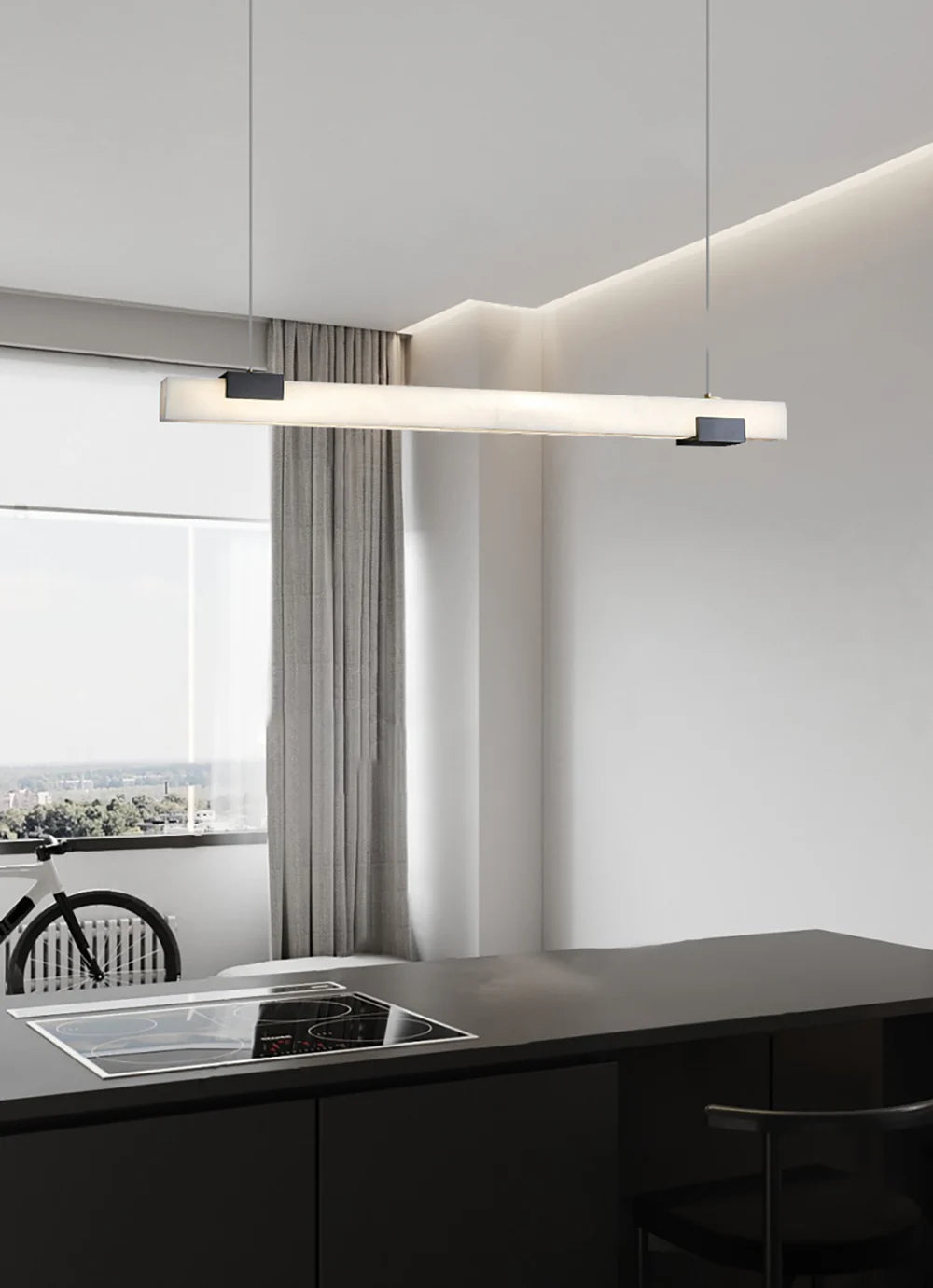 Alabaster Cary Black Pendant Light