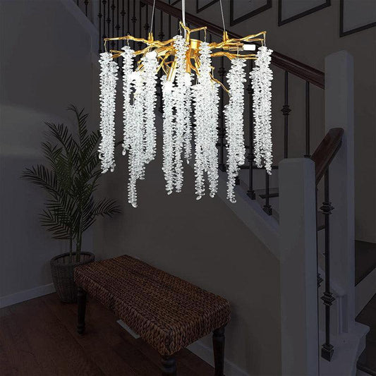 Doris White Crystal Branch Chandelier 20.5 inchD
