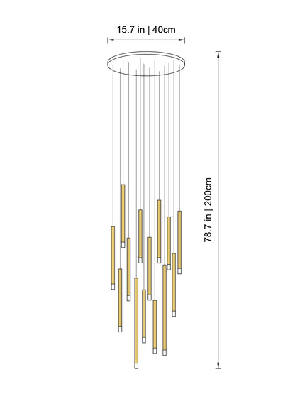 Clustered Tubes LED Chandelier by Aurorae Lighting