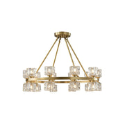 Crystal Cube Gold Chandelier
