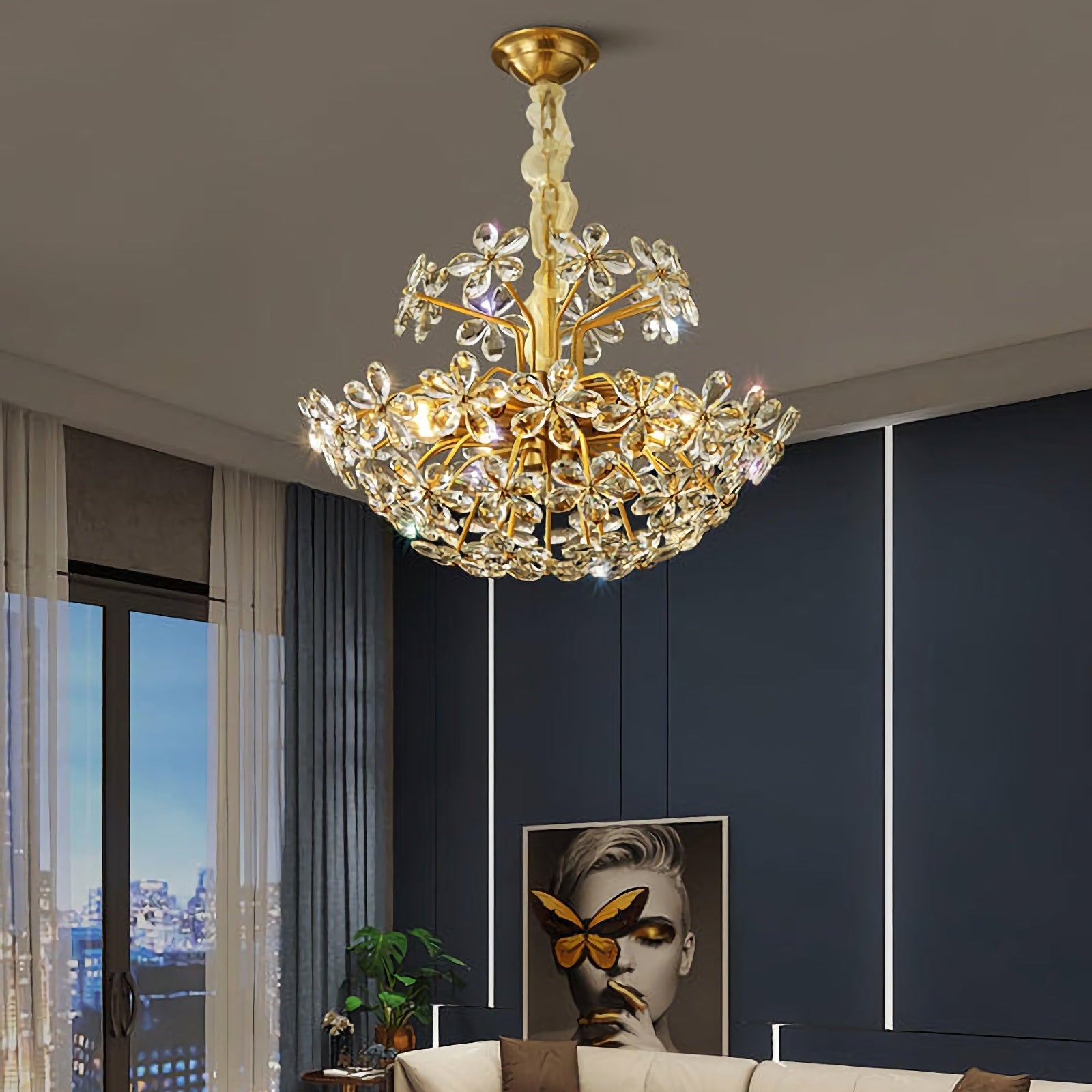Crystal Flower Chandelier