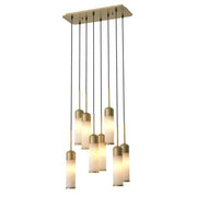 EOS Modern Brass Chandelier - [Antique Brass Finish | Alabaster]