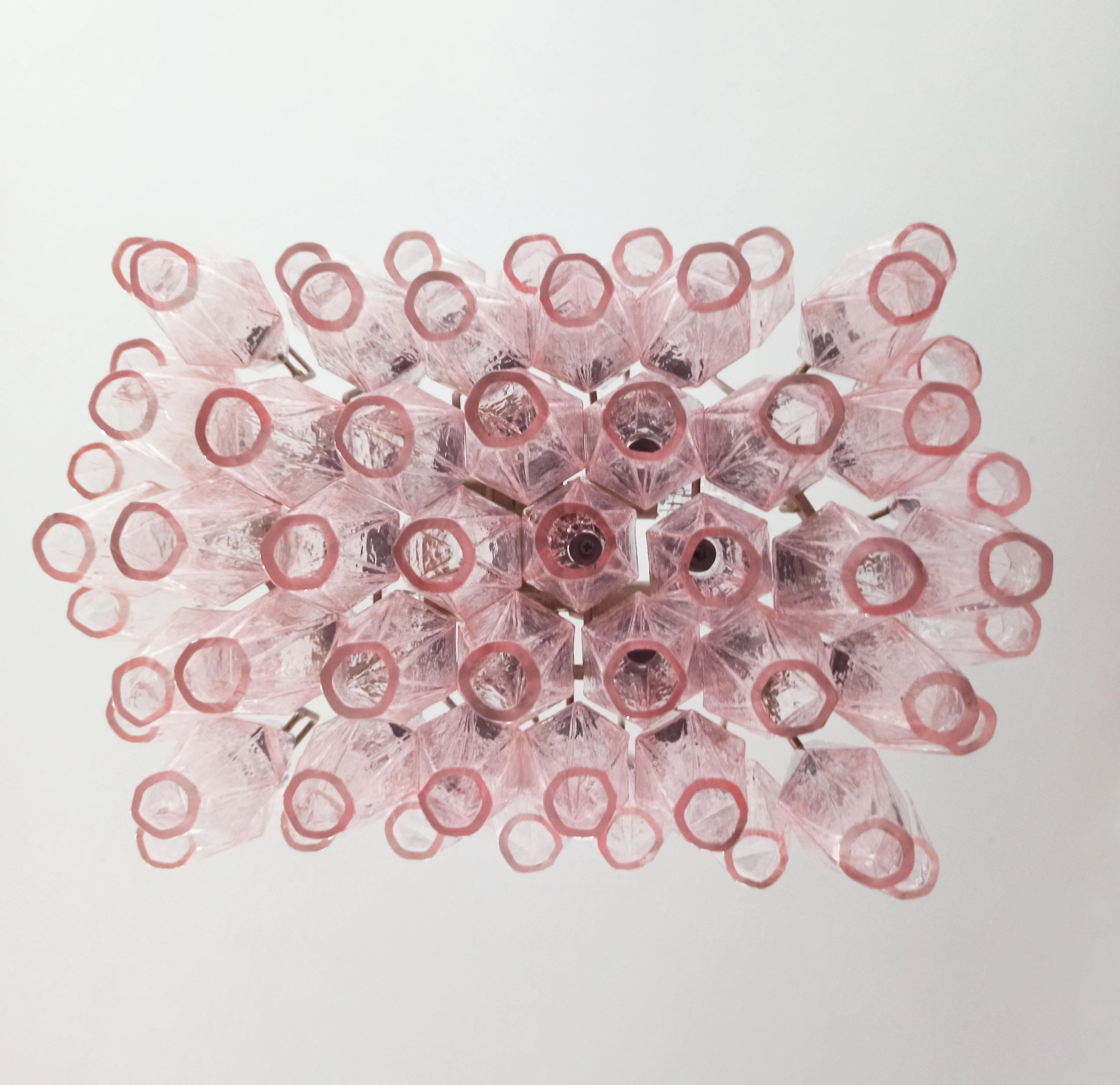 Poliedri Murano Pink Chandelier