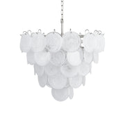Elegant White Murano Disc Chandelier