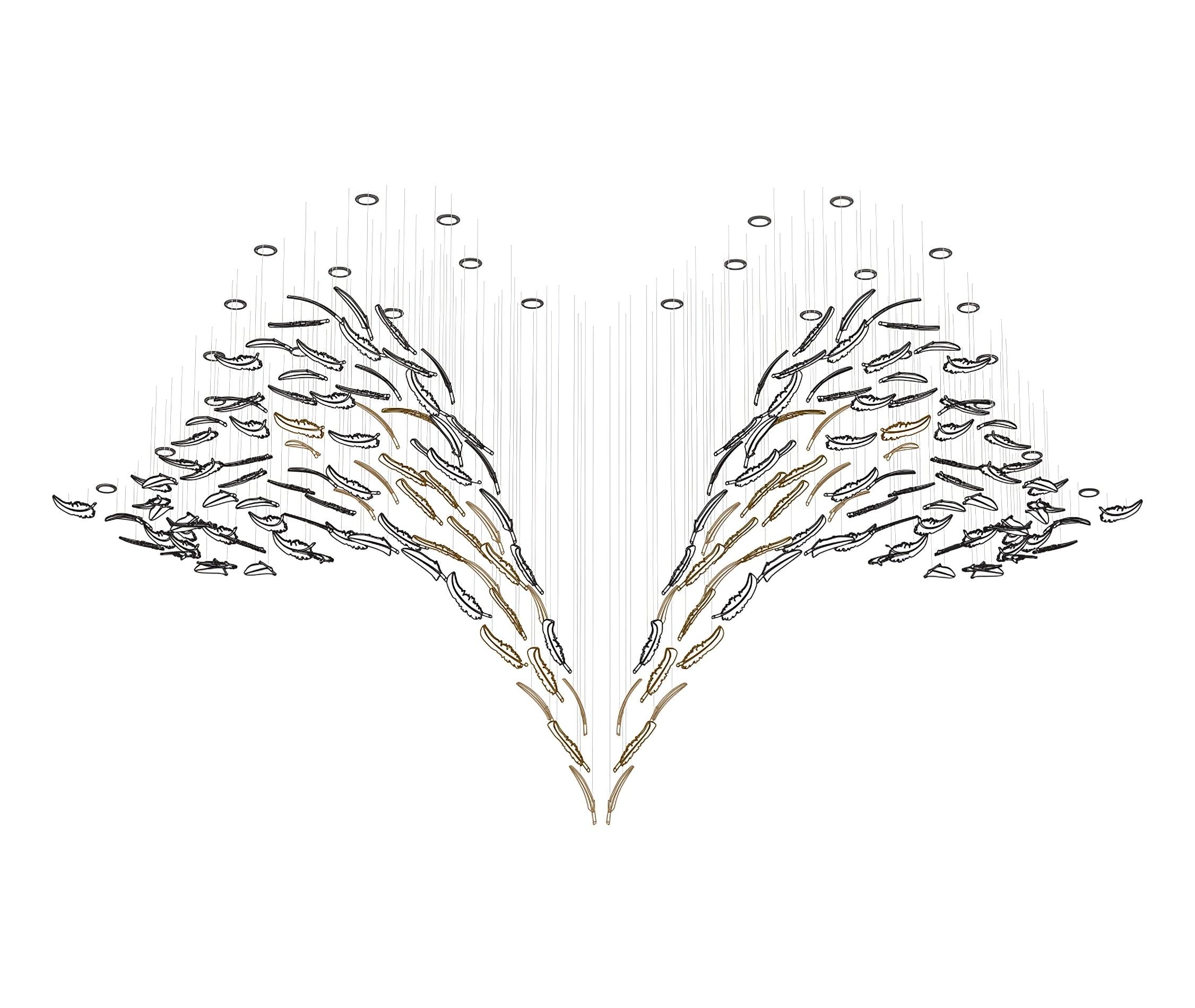 Glass Feathers Chandelier