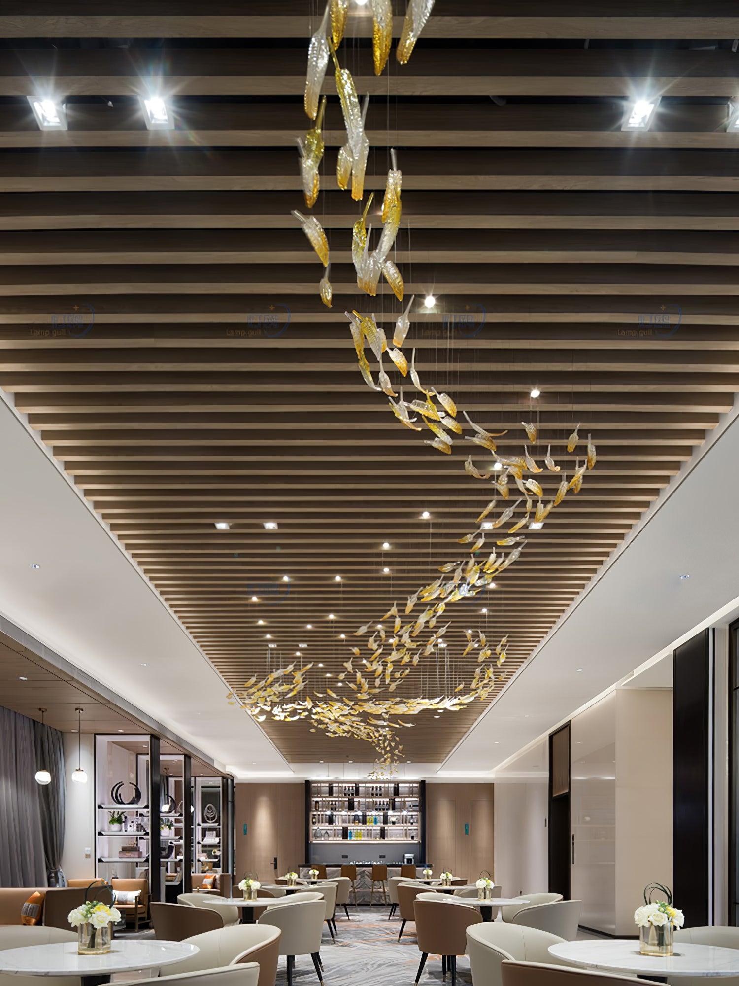Glass Feathers Chandelier