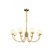 Gold Alabaster Round Chandelier