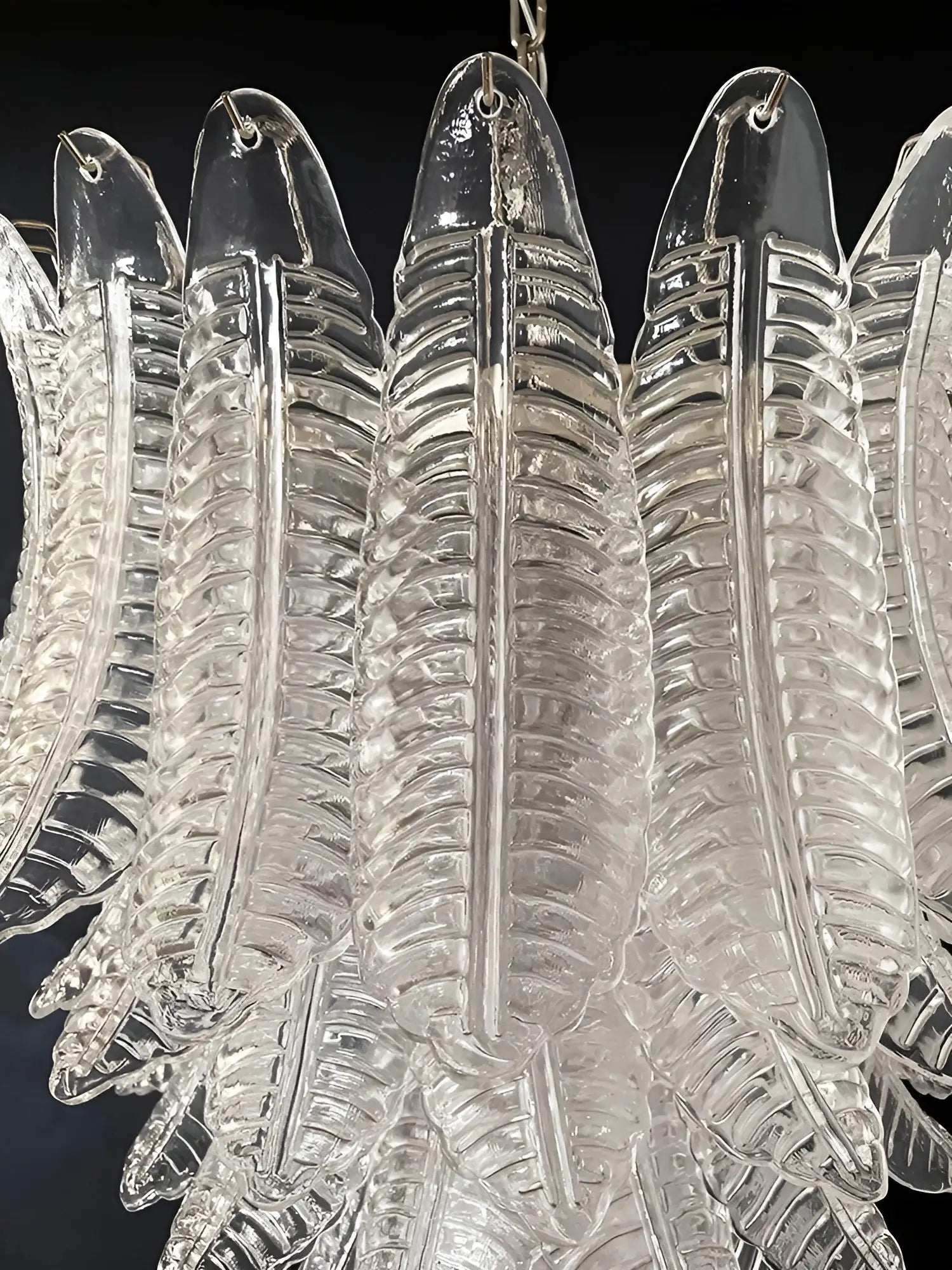 Gorgeous Murano Felci Transparent Glass Chandelier
