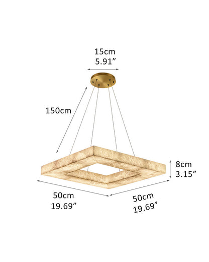 Square/Rectangle Large Alabaster Chandelier, 20 inch 24 inch 32 inch 40 inch 58 inch 60 inch 71 inch 79 inch Dia