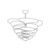 Leaf-Shaped Pink Textured Glass Chandelier