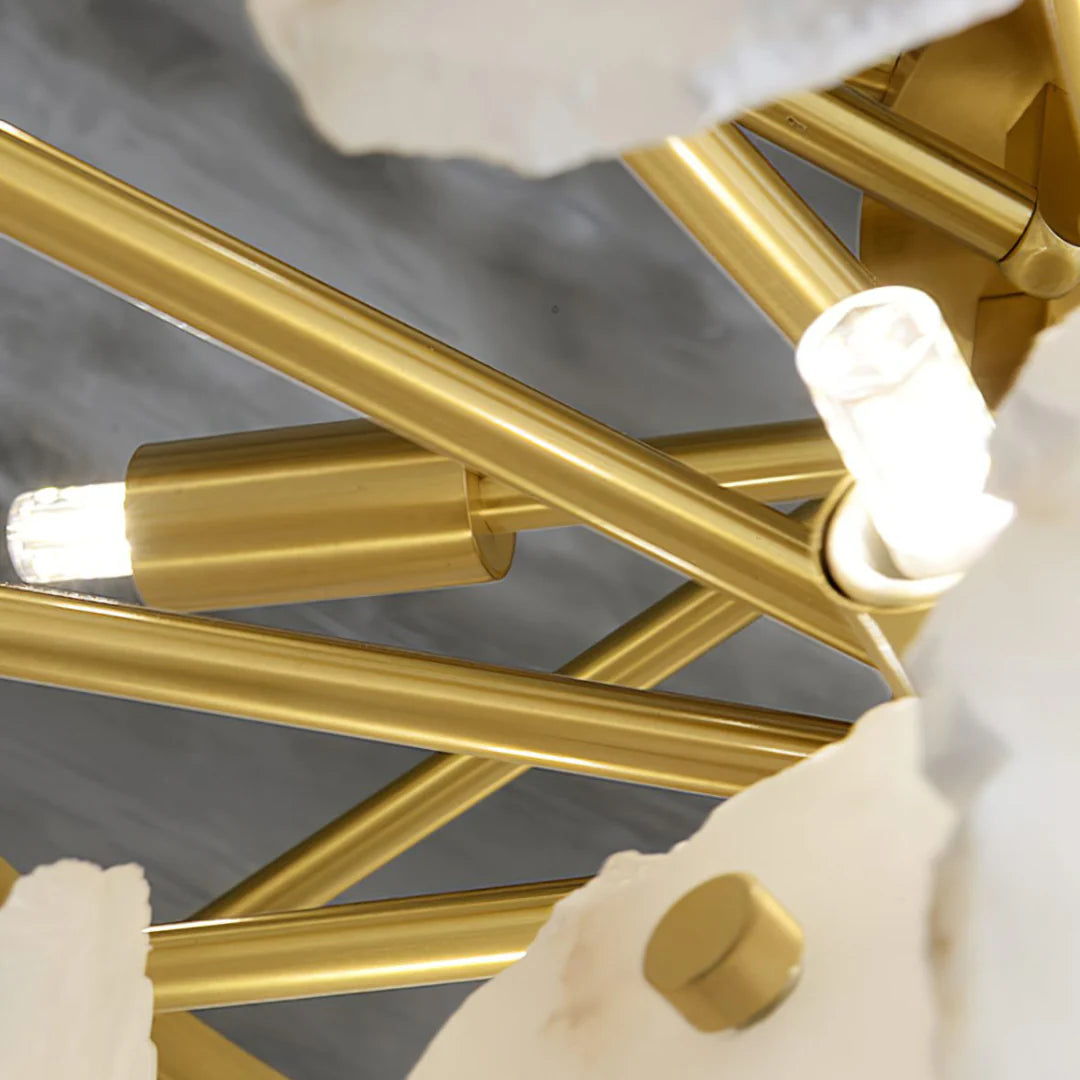 Luxury Alabaster Brass Chandelier