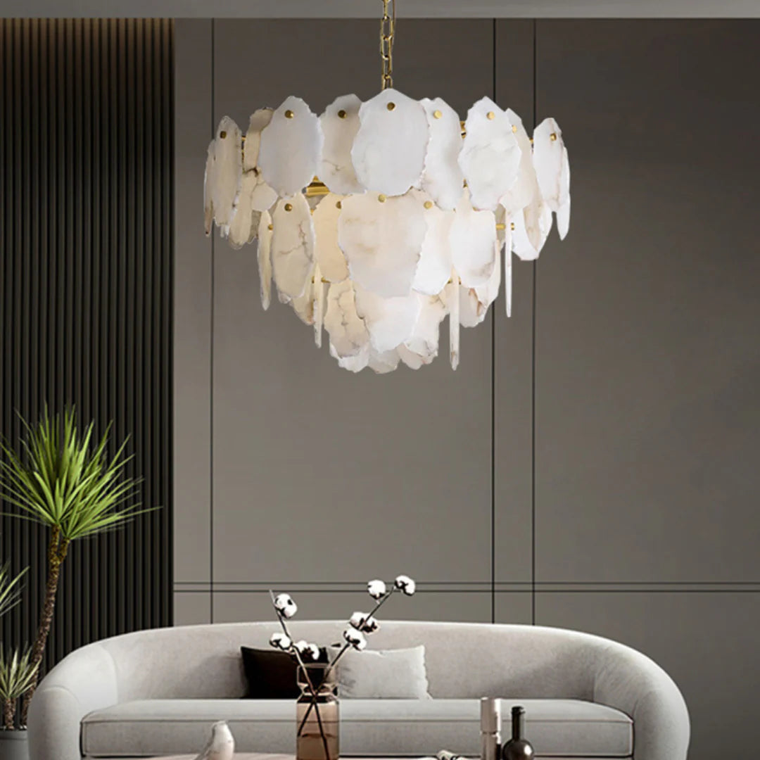 Luxury Alabaster Brass Chandelier