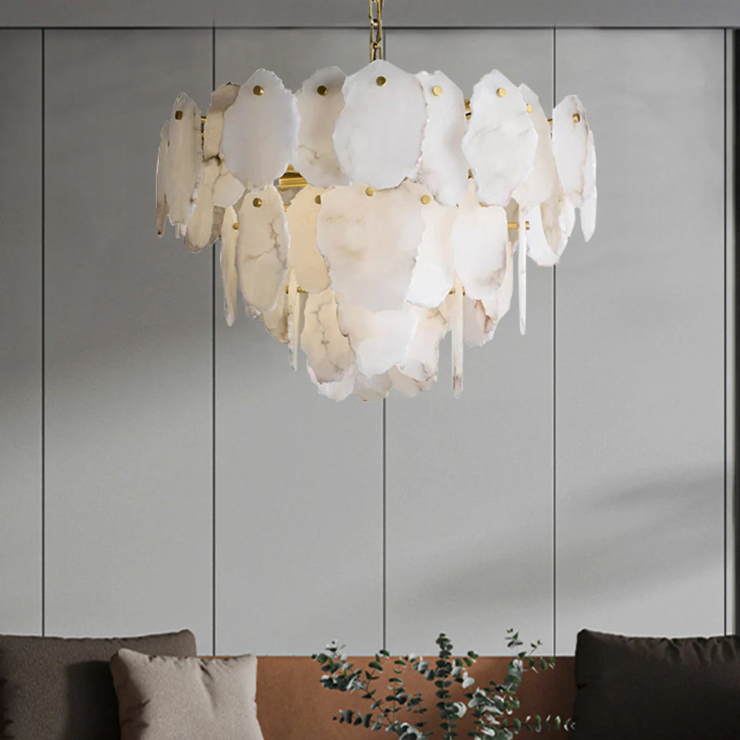 Luxury Alabaster Brass Chandelier