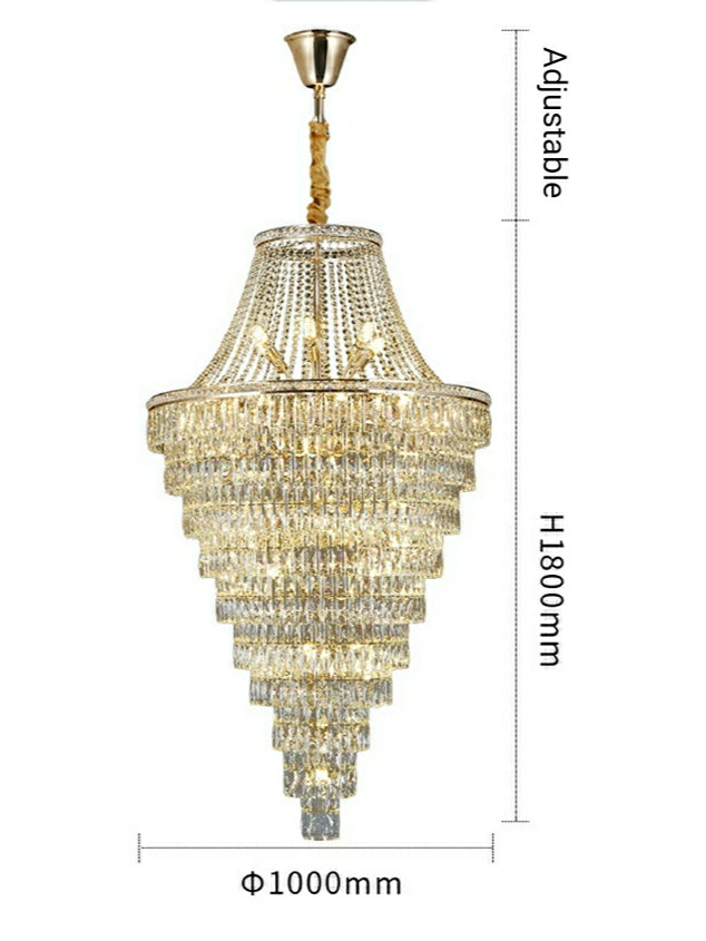 Grand Radiance Tiered Round Crystal Chandelier