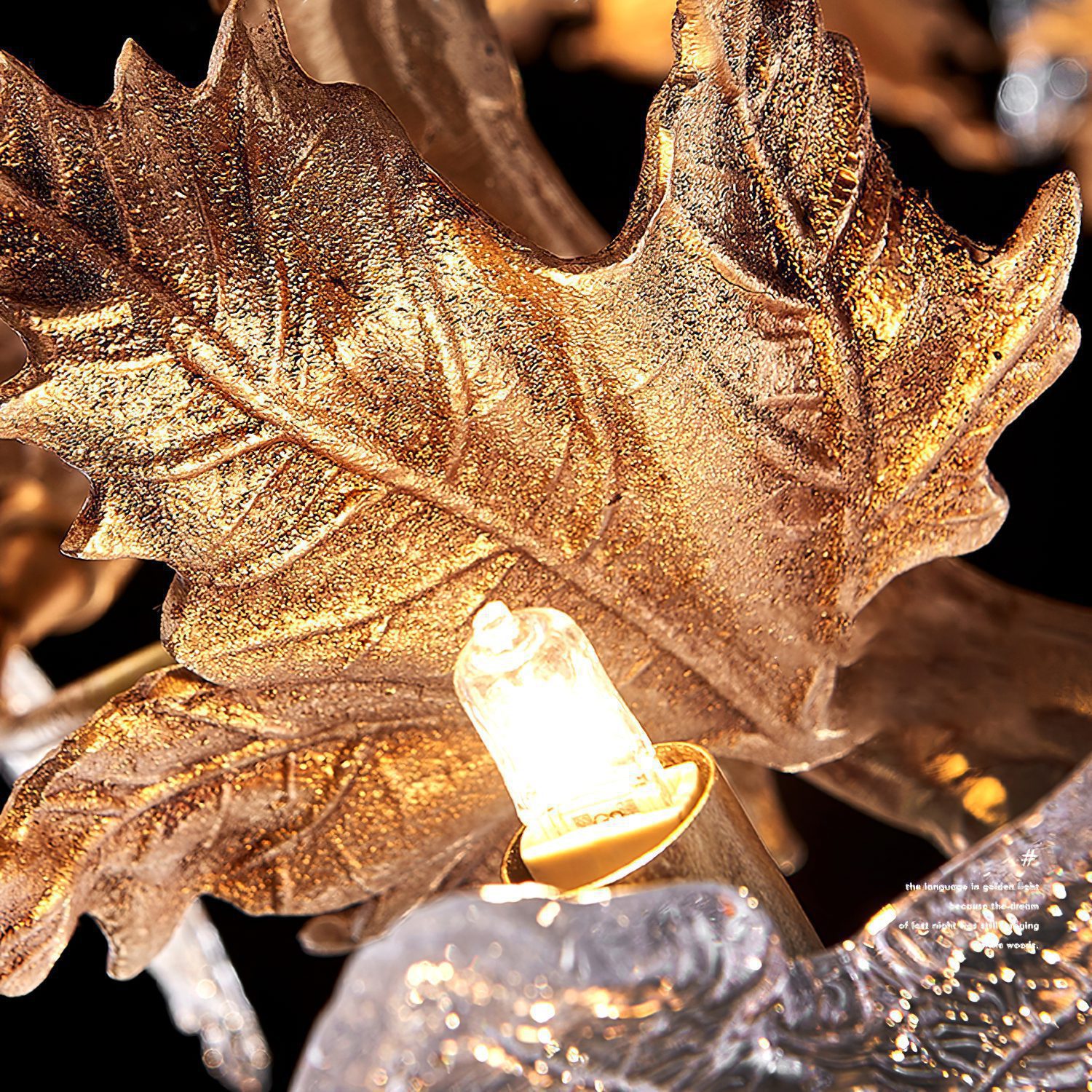 Maple Leaf Brass Chandelier