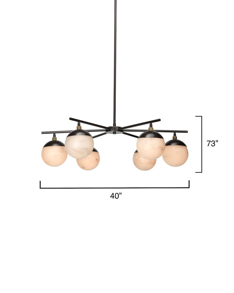 Alabaster Orb 6-Light Chandelier