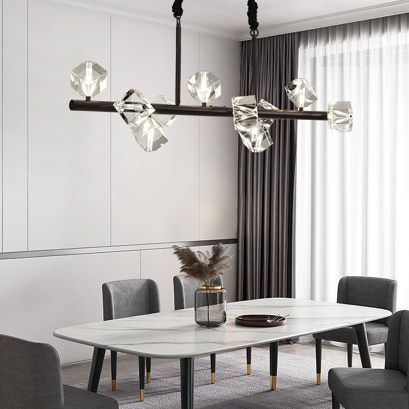 Modern Geometric Crystal Chandelier