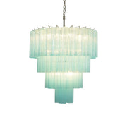 Murano Blue Glass Tubes Chandelier