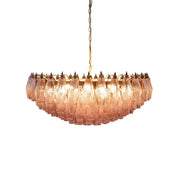 Pink Murano Rhombus Faceted Glass Chandelier