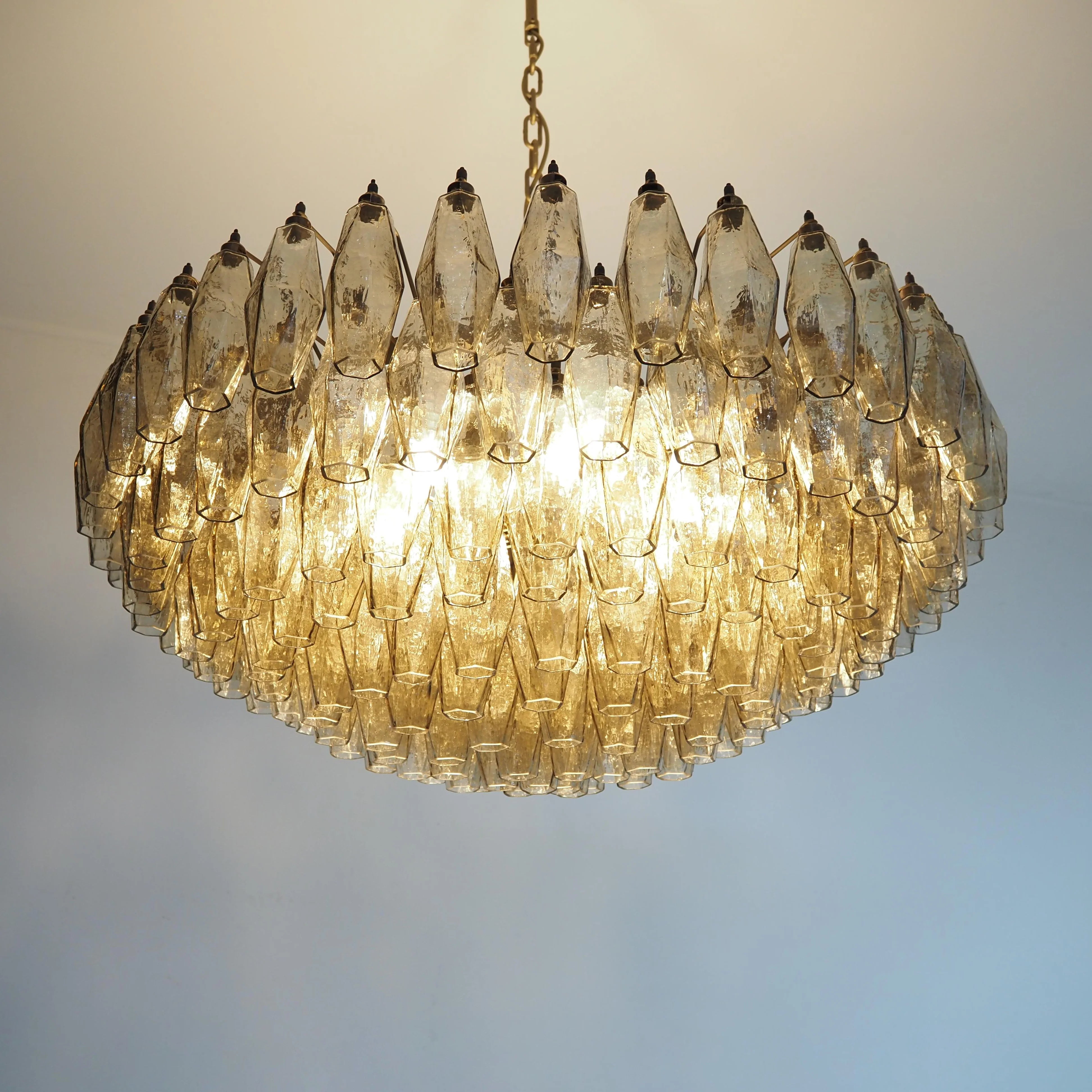 Murano Faceted Smoked Glass Chandelier
