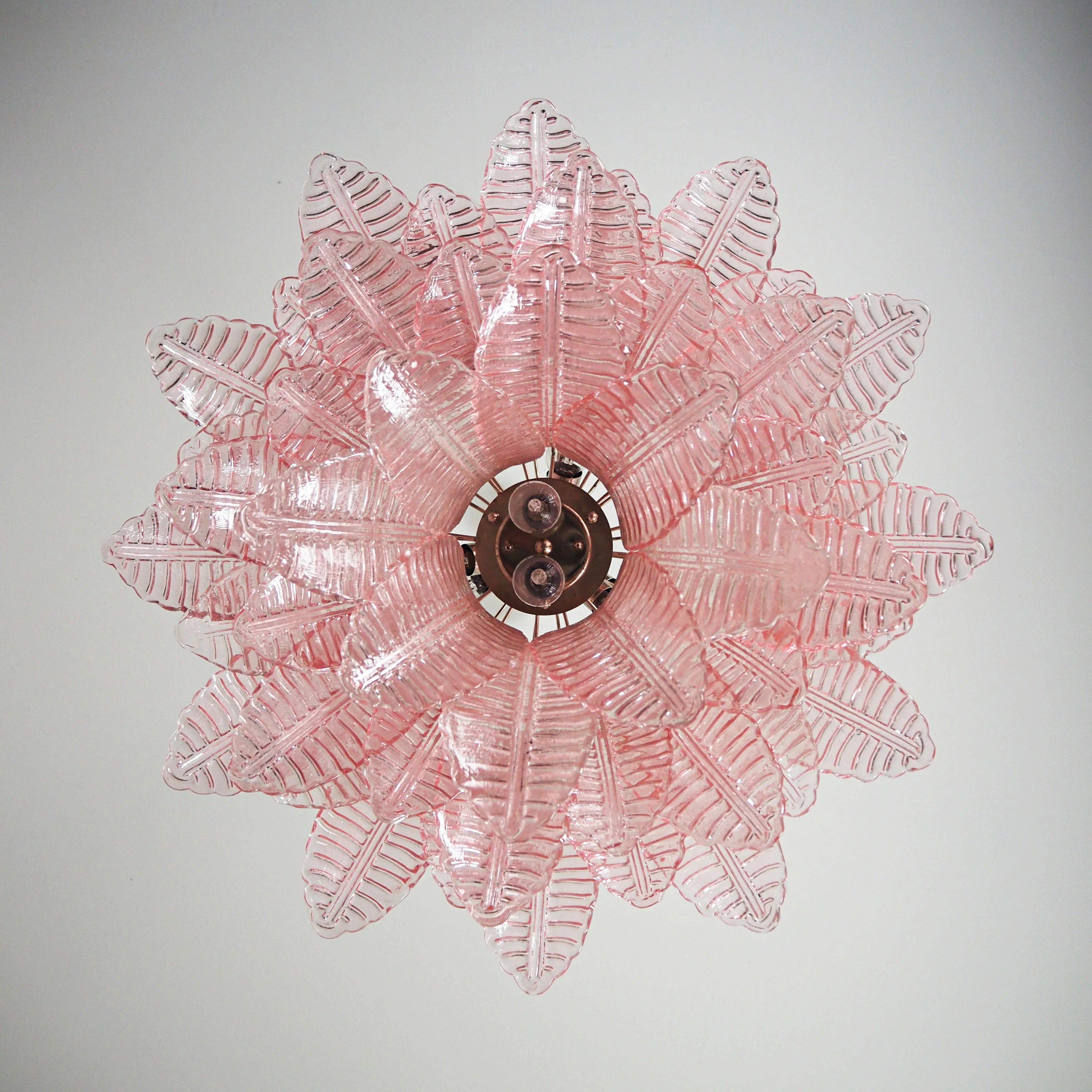Murano Pink Ferns Glass Chandelier