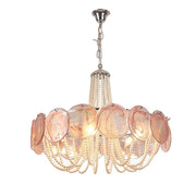 Murano Pink Disc Glass Chandelier