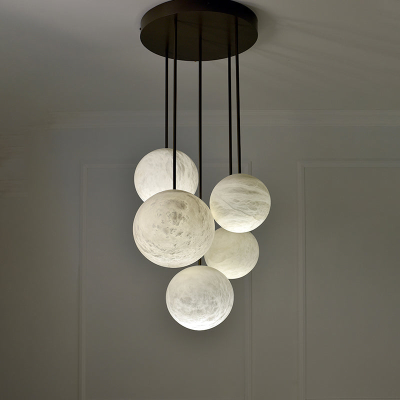Alabaster Orb Cluster Pendant Chandelier
