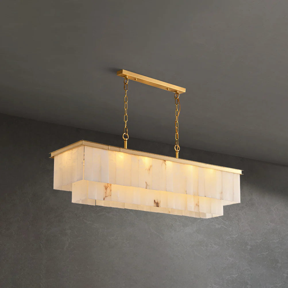 Natural Alabaster Dining Room Chandelier