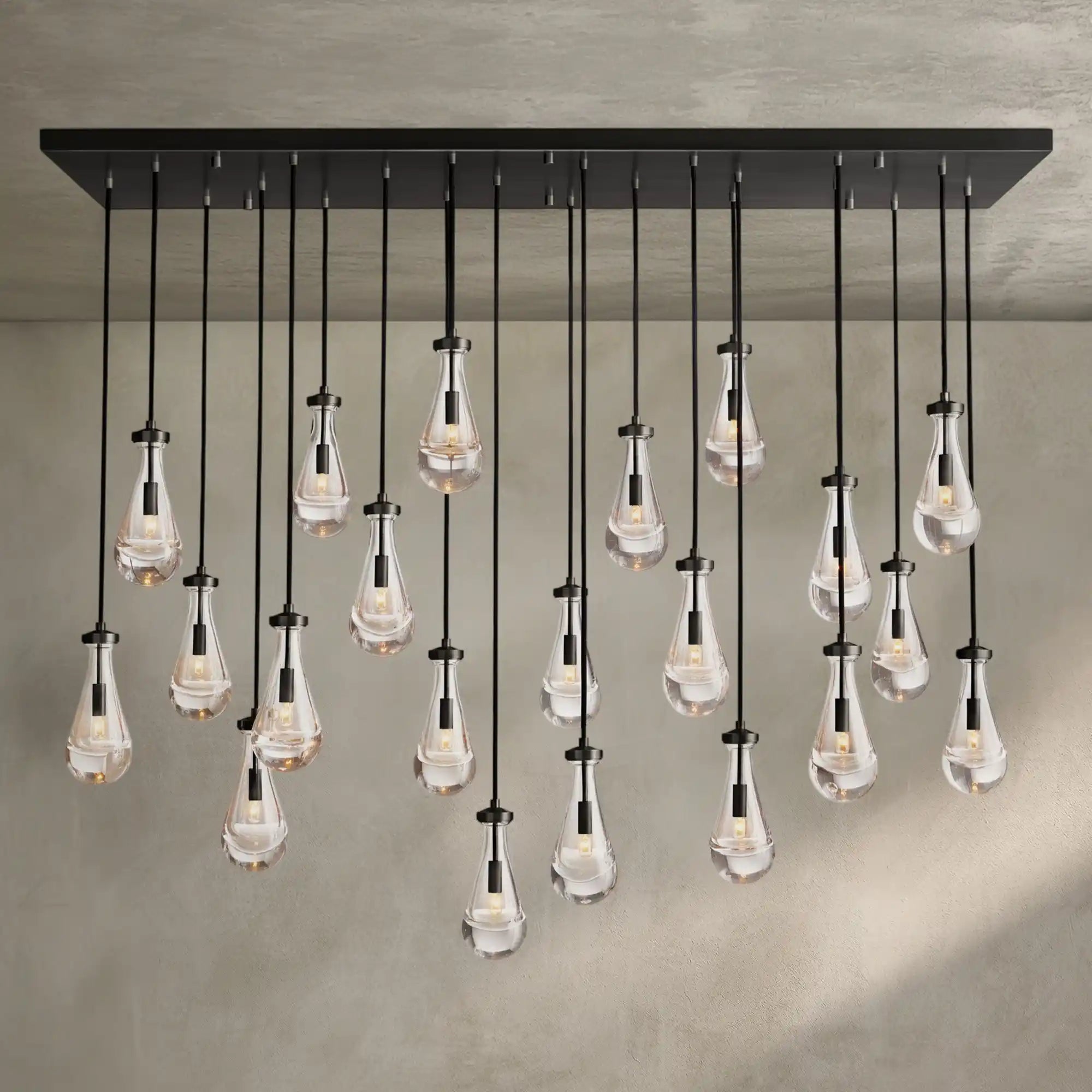 Raindrop Glass Linear Chandelier 54'' 72''