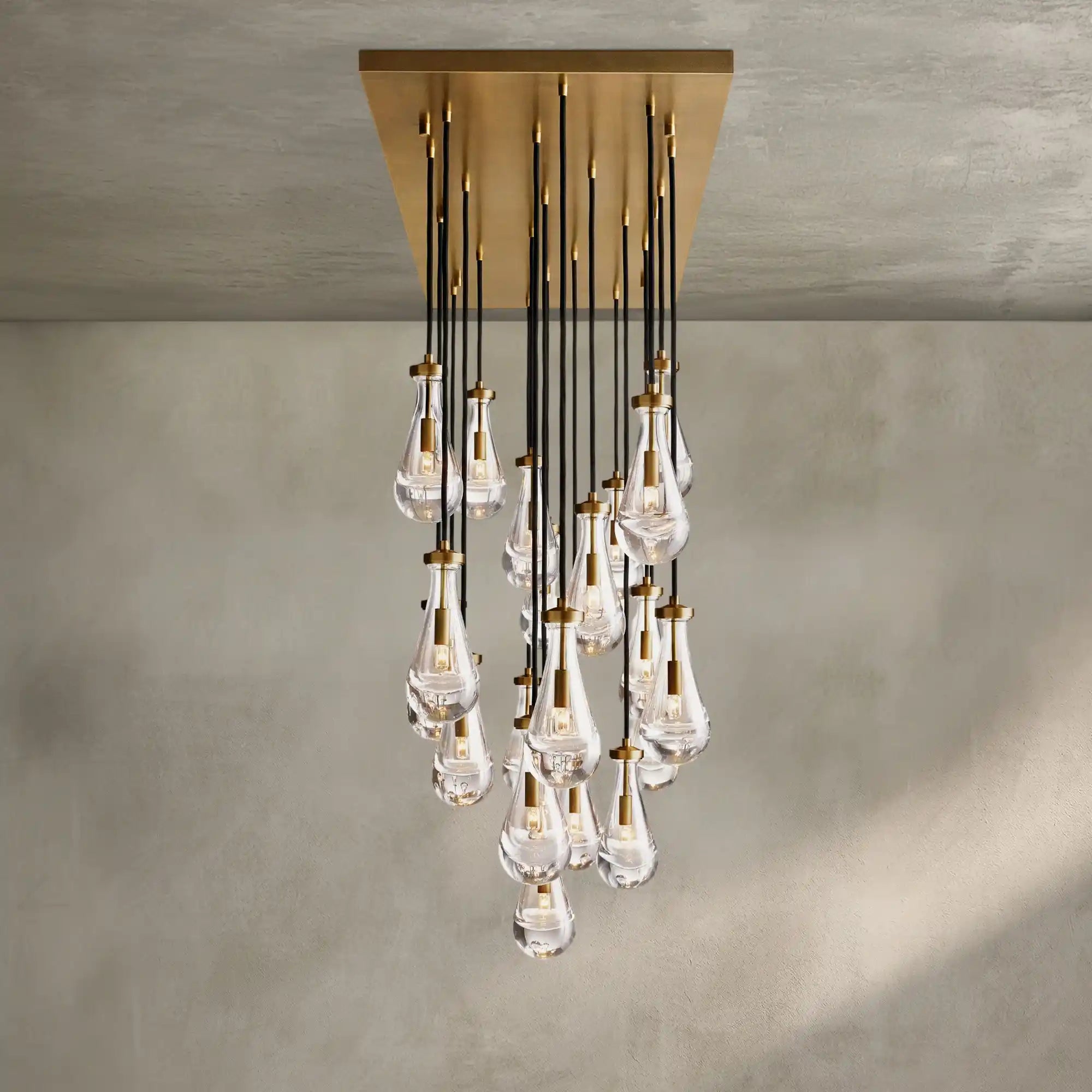 Raindrop Glass Linear Chandelier 54'' 72''