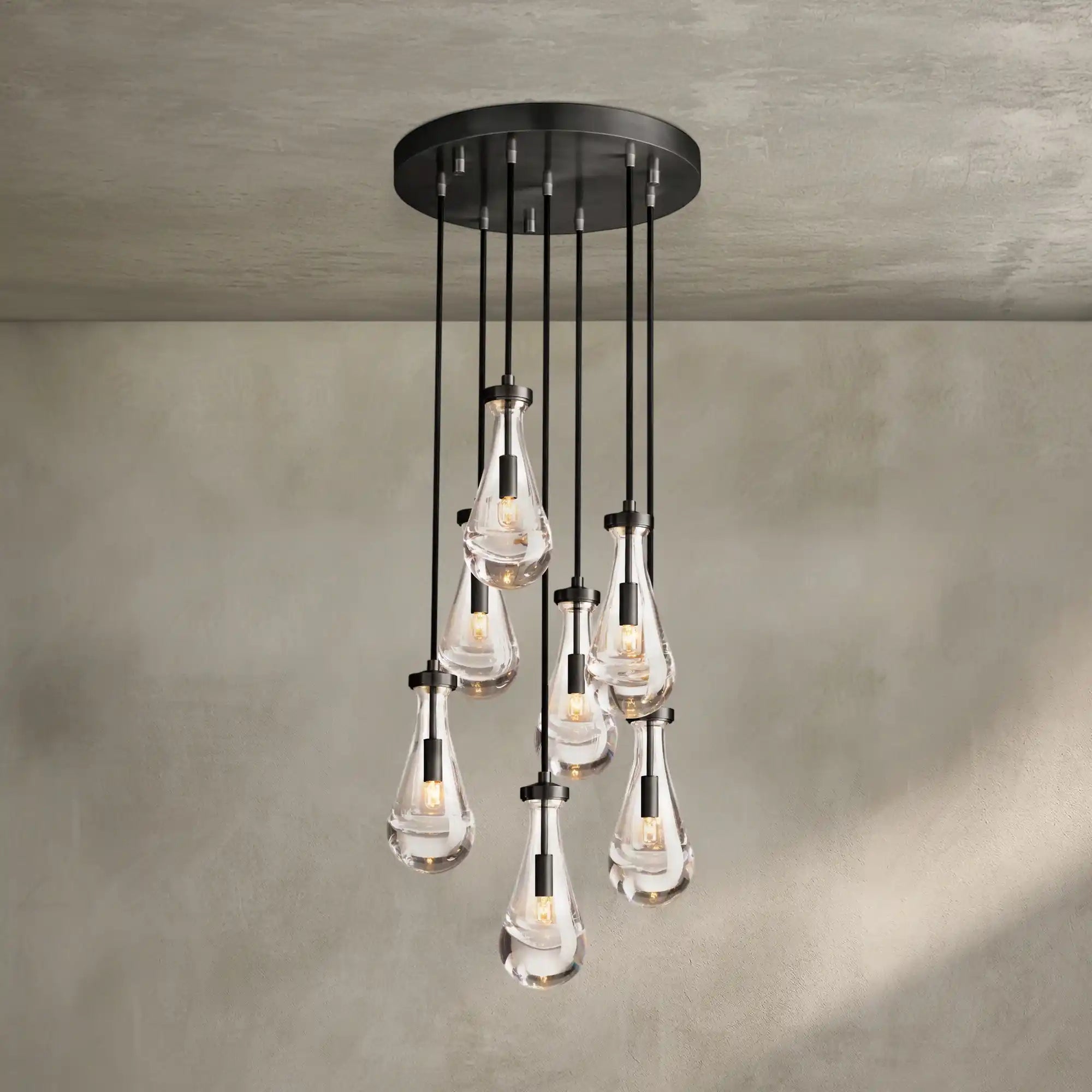 Raindrop Round Chandelier Modern Luxury Glass Chandelier For Living Room