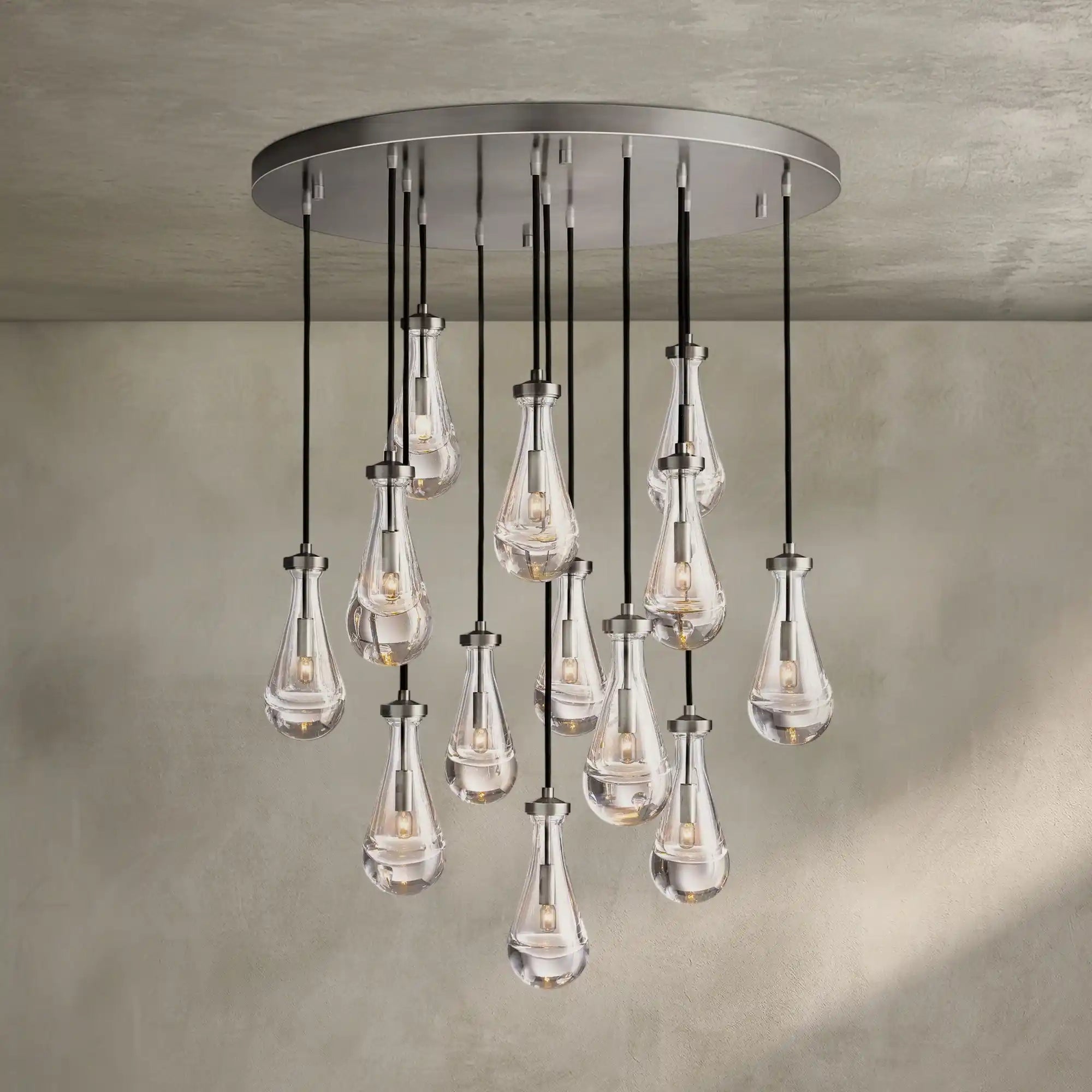 Raindrop Round Chandelier Modern Luxury Glass Chandelier For Living Room