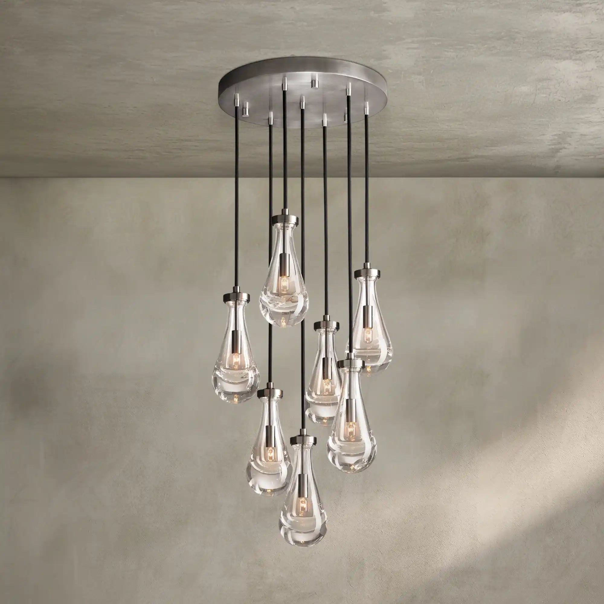 Raindrop Round Chandelier Modern Luxury Glass Chandelier For Living Room