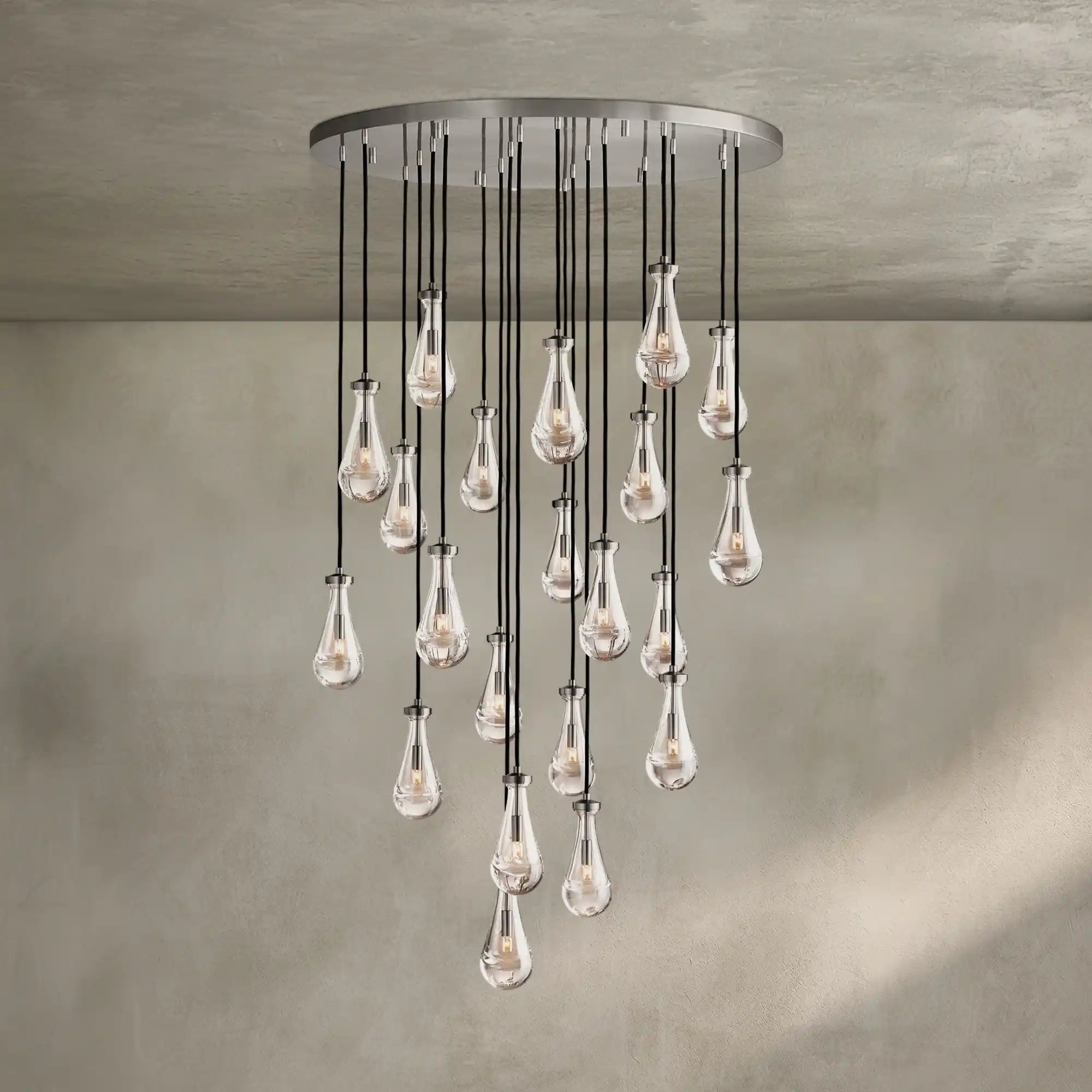 Raindrop Round Chandelier Modern Luxury Glass Chandelier For Living Room